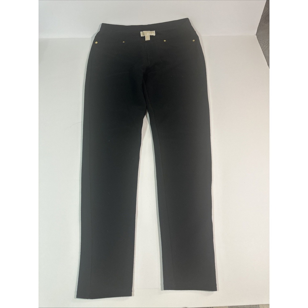 Michael Kors Women's Black Stretch Dressy Pants ~ Gold Studs Size Small